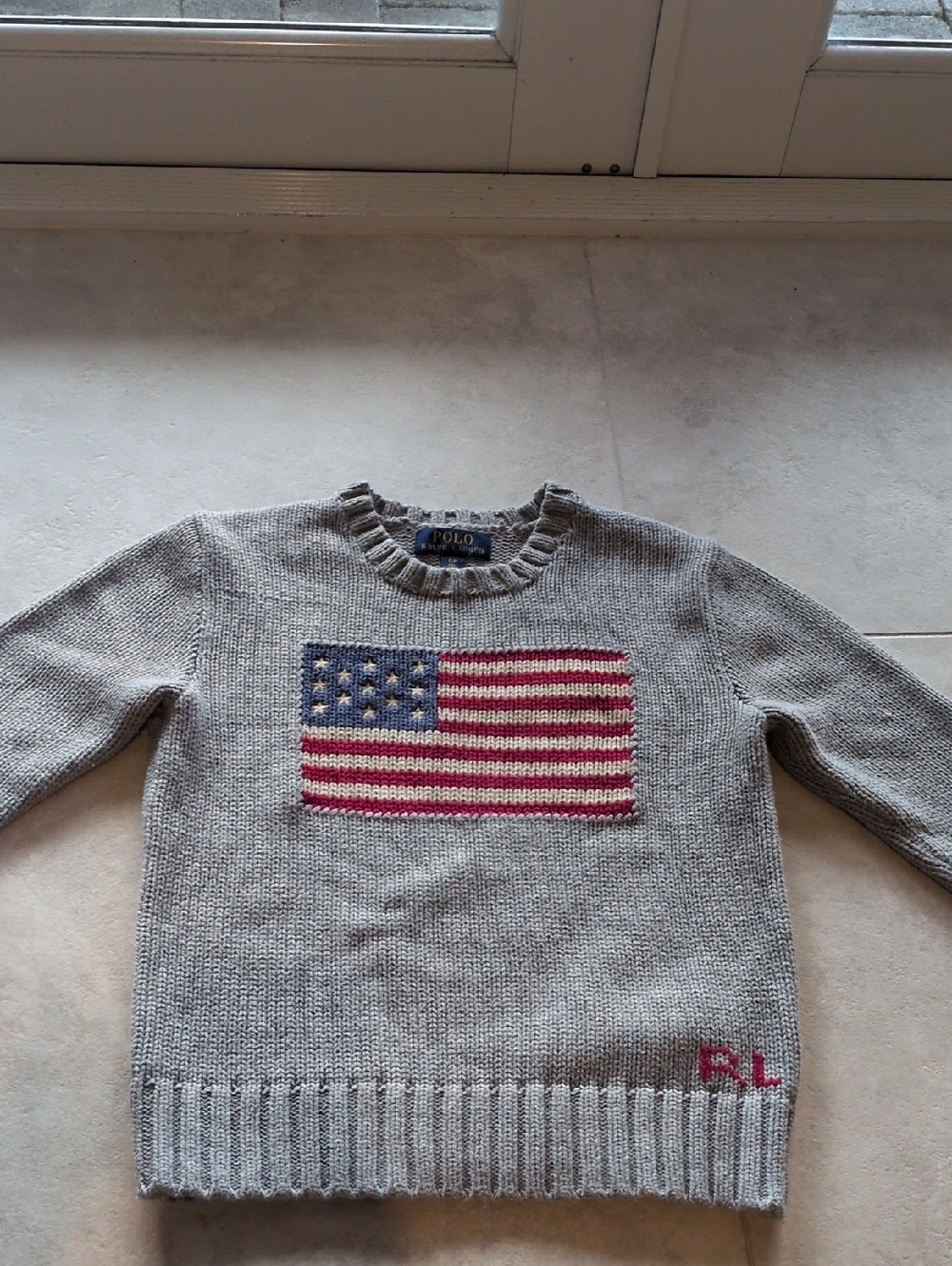 Polo by Ralph Lauren Taupe Knit Crewneck Sweater